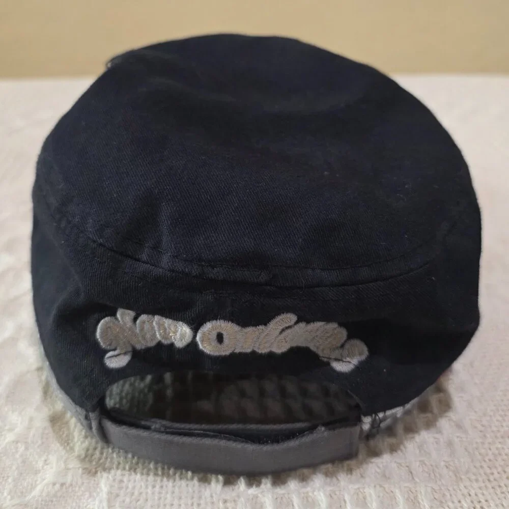 Womens Black New Orleans Rhinestone Flat Top Cute Baseball Ball Cap Hat